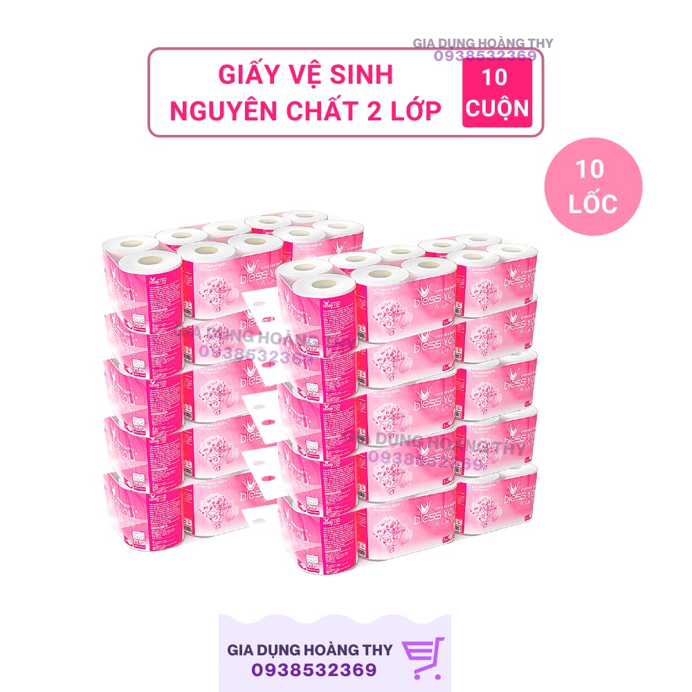 🛵 Hỏa Tốc Combo 10 Giấy Vệ Sinh Bless You À La Vie 10 Cuộn/ Lốc Giấy 2 Lớp