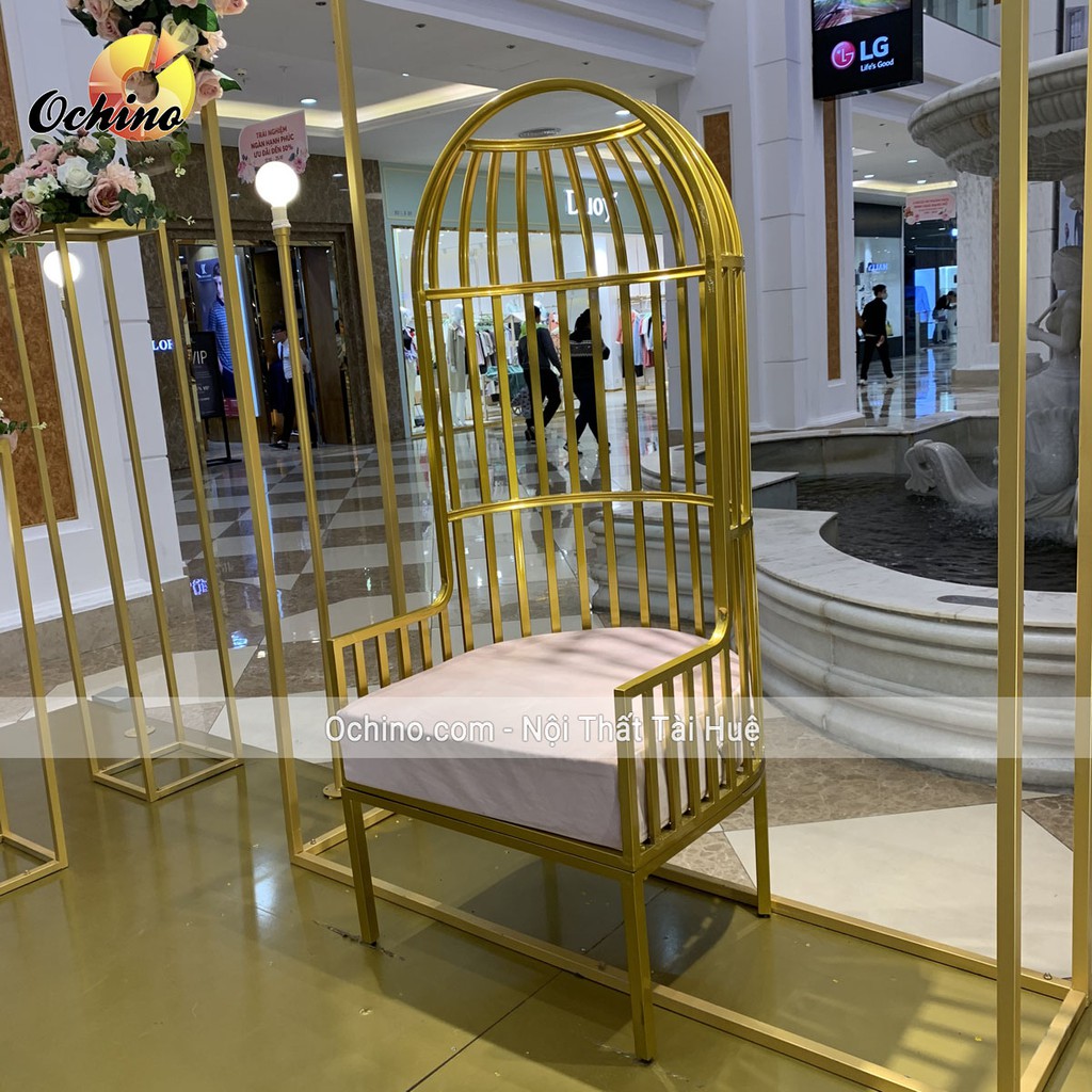Ghế Trang Trí Hính Lồng Chim Dùng Decor Quán, Phòng Khách Phòng Ngủ