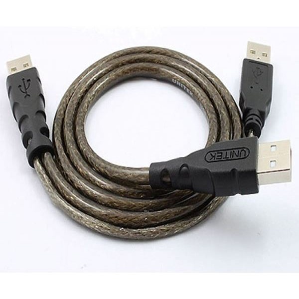 Cáp chữ Y USB 2.0 to USB 0.8m cho HDD box Unitek Y-C437 chính hãng