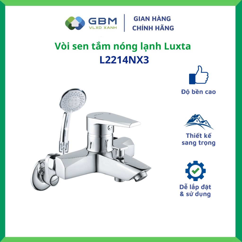 [Mã BMBAU300 giảm 10% đơn 499K] Vòi Sen Tắm Nóng Lạnh Luxta L2214NX3 -VLXD XANH