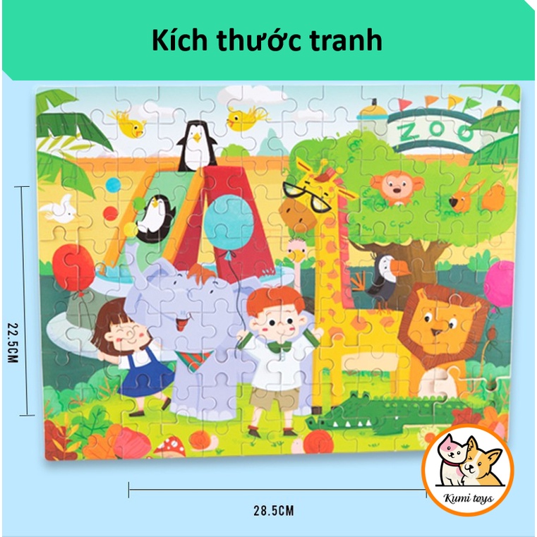 Đồ chơi xếp hình 60 và 120 miếng bằng gỗ loại đẹp cho bé phát triển tư duy Kumi toys