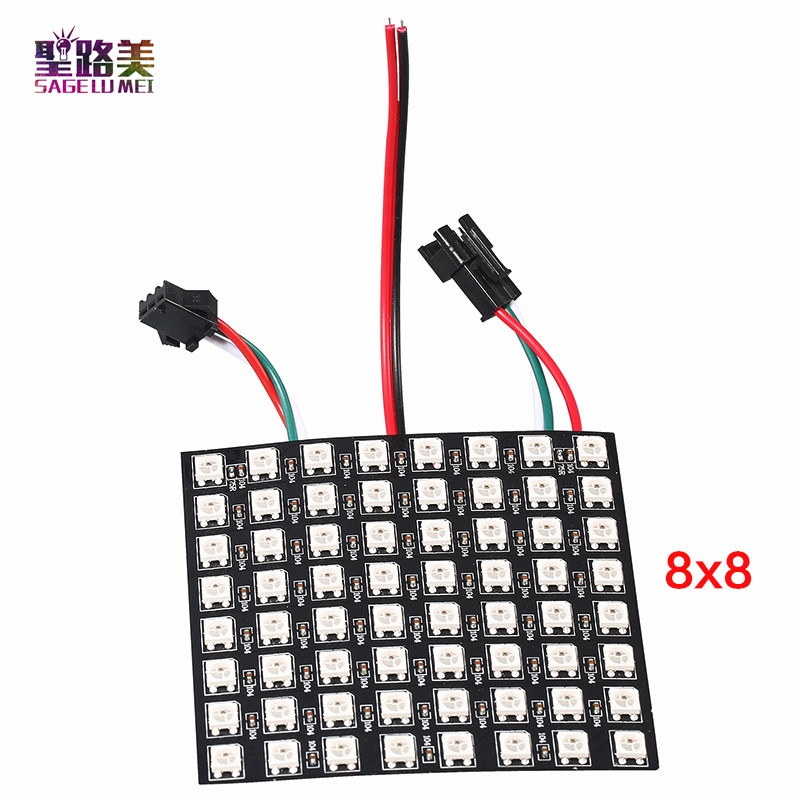 Bảng Đèn LED DC5V WS2812B WS2812IC RGB Kỹ Thuật Số 8x8 16x16 8x32CM