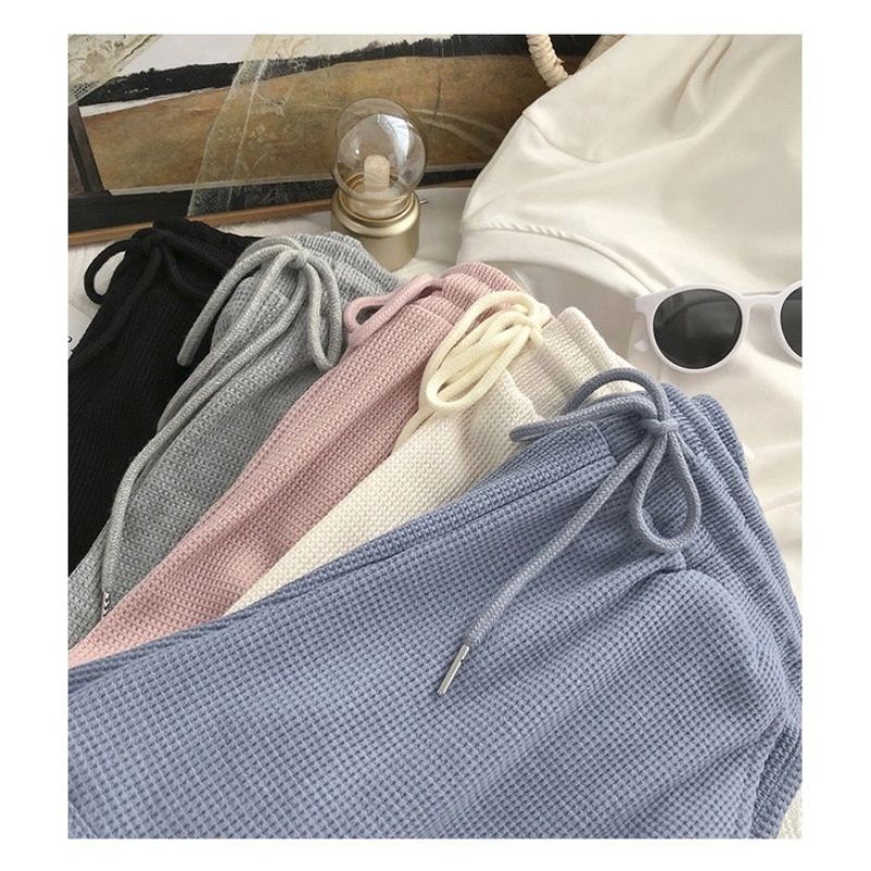 Quần Short Đùi Thêu Smile[FREESHIP]Quần đùi chất tổ ong dày dặn Unisex phong cách năng động