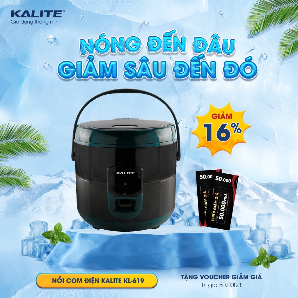 Nồi cơm điện Kalite KL 619 dung tích 1.8L nấu cơm chín đều công suất 700W