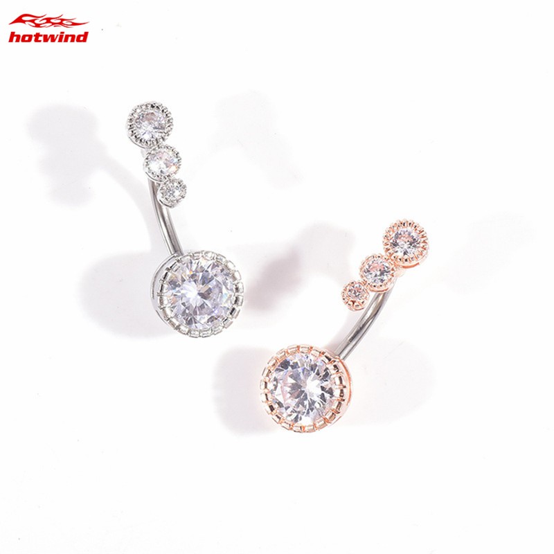 Set 4 Khuyên Rốn Đính Đá Thời Trang Cho Nữ