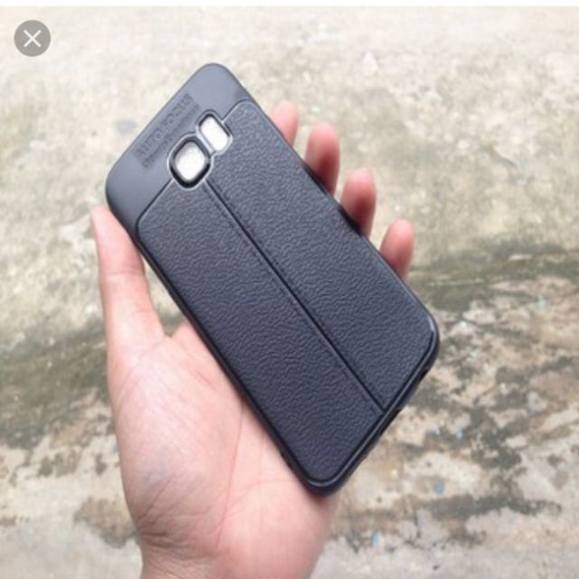 Ốp lưng samsung s6edge silicon giả da,chống sốc auto Focus