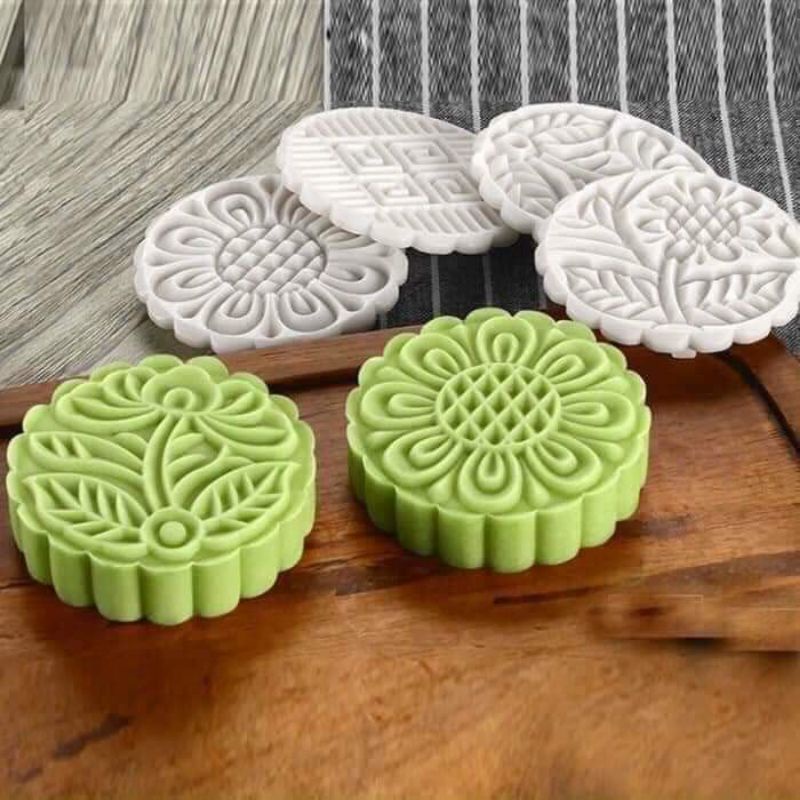 Bộ khuôn LÀM BÁNH cầm tay 4 hình tiện lợi, làm bánh trung thu