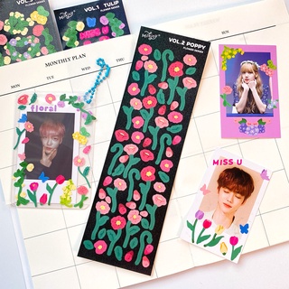Tấm sticker hoa tulips decor toploader, trang trí