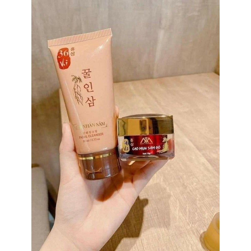 Combo Cao Mụn Sâm Đỏ & Sữa Rửa Mặt Mật Nhân Sâm
