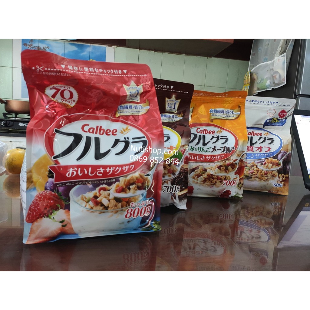 Combo 2 gói ngũ cốc Calbee Nhật bản Date mới nhất tiện lợi ăn kiêng giảm cân ăn sáng dinh dưỡng cho cả gia đình