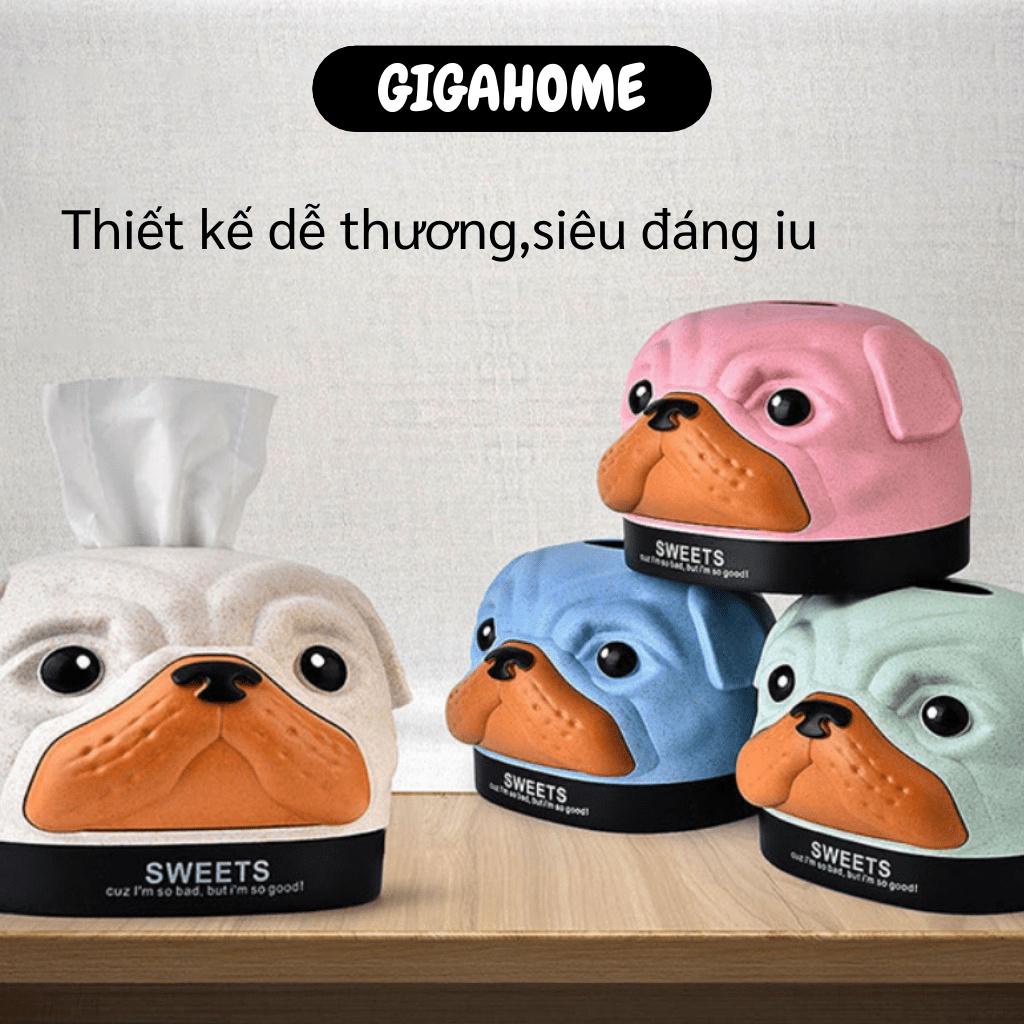 Hộp Đựng Khăn Giấy Dễ Thương GIGAHOME Hộp Khăn Giấy Để Bàn Hình Chó Mặt Xệ Sweets 9870