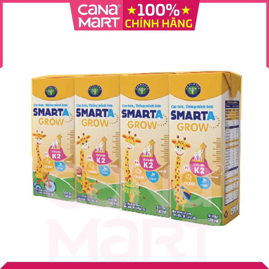 Thùng sữa nước Nutricare Smarta Grow giúp trẻ tăng chiều cao, phát triển não bộ (48 hộp x 180ml)