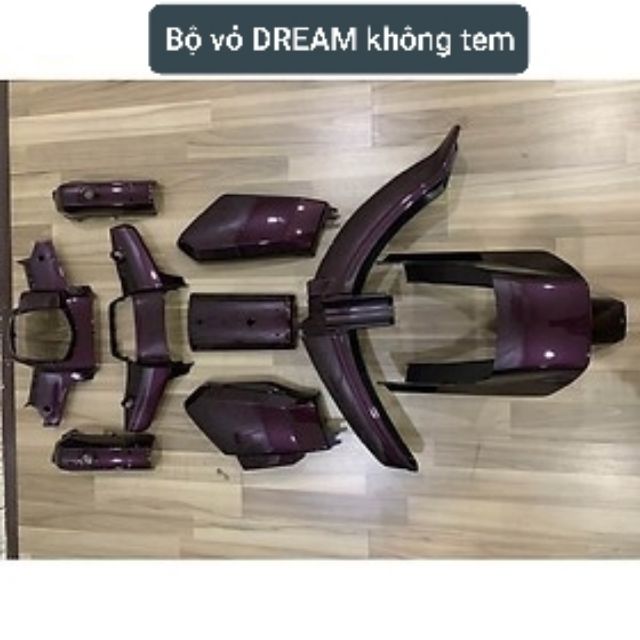 Bộ vỏ nhựa Dream màu tím nho (cho xe Thái Việt máy Honda, dàn áo } (Sale-10%)