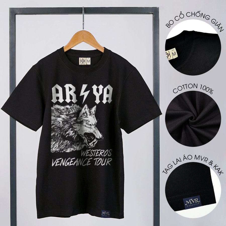 Áo thun nam nữ form rộng Cotton thoáng mát sói hung dữ báo thù MVR KK3953