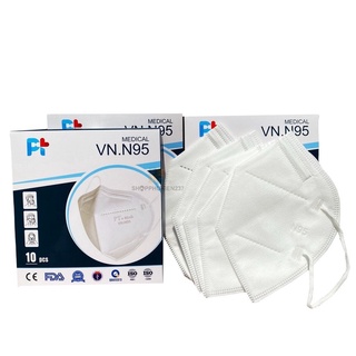 Combo hộp10 Cái Khẩu Trang KN95 Cao cấp Lọc không khí Kháng khuẩn Chống bụi