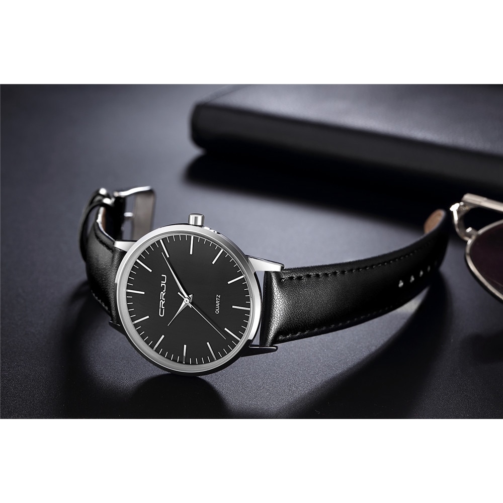 Đồng Hồ Quartz Crrju Chống Thấm Nước Với Dây Đeo Da | BigBuy360 - bigbuy360.vn