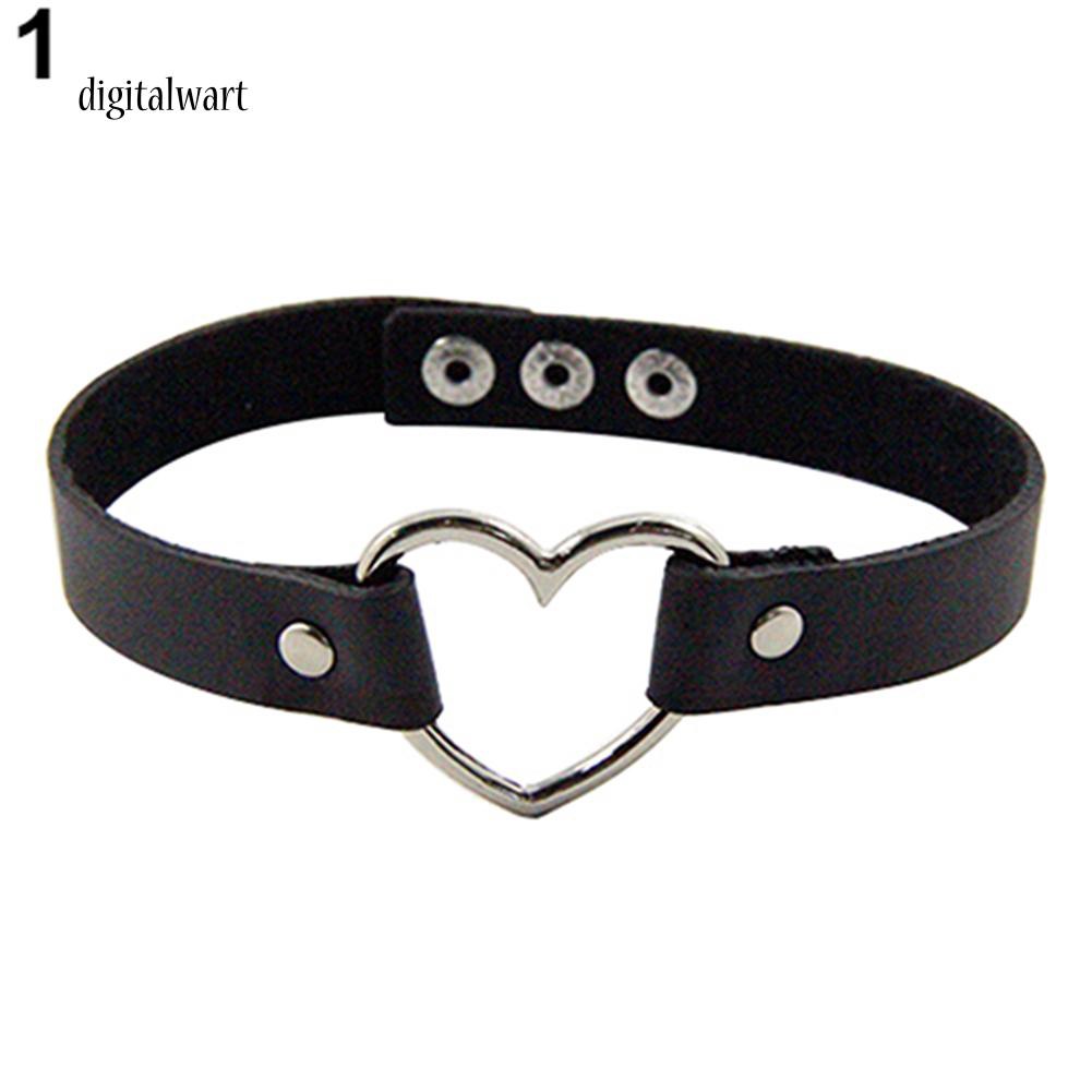 Vòng cổ choker da nhân tạo mặt trái tim kim loại phong cách Gothic trẻ trung cá tính dành cho nữ | BigBuy360 - bigbuy360.vn