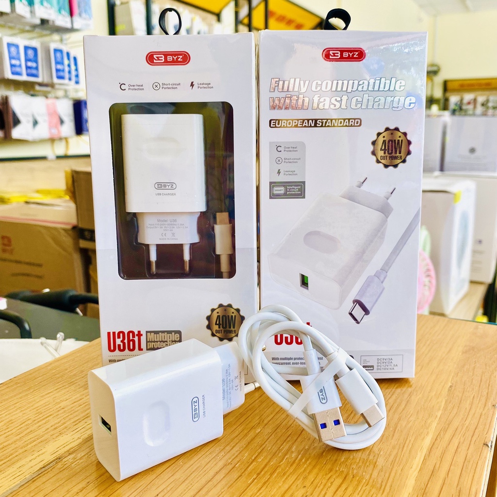 Bộ Sạc Nhanh 40W BYZ U36t Type C