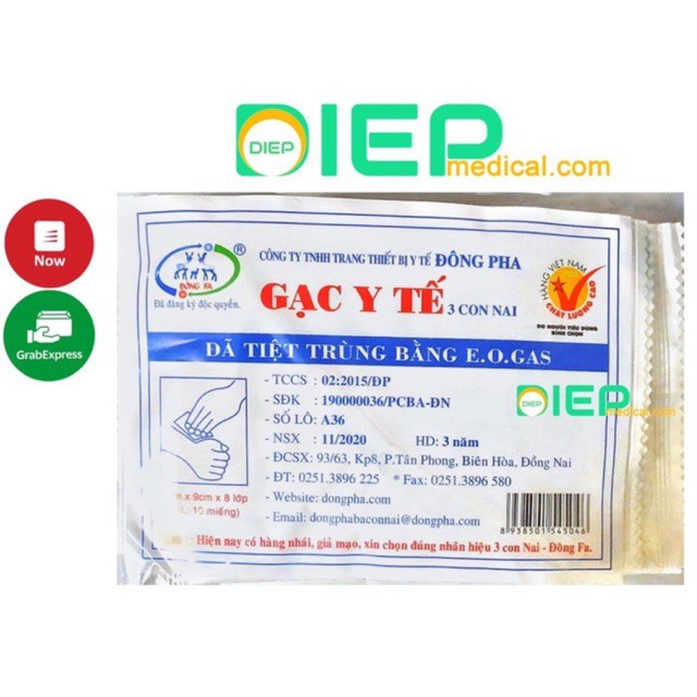 ✅ GẠC Y TẾ 3 CON NAI ĐÔNG PHA - Băng vải cuộn 3 Con Nai (Đông Pha)