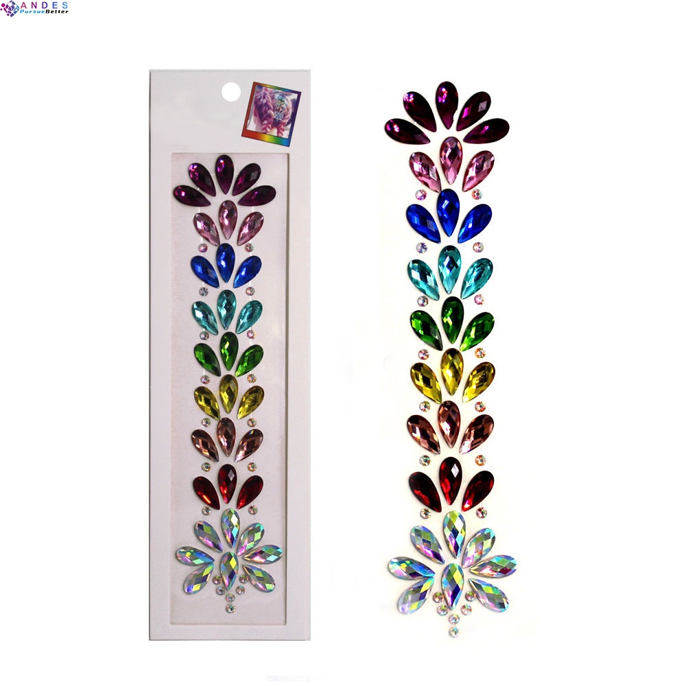 Miếng dán hạt đá hình xăm tạm thời pha lê 3D lấp lánh tỏa sáng phong cách lễ hội dành cho trán tóc mặt và cơ thể | BigBuy360 - bigbuy360.vn