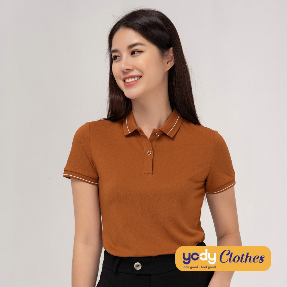 Áo thun polo nữ YODY chất liệu cafe tự nhiên giúp chống tia UV, kháng khuẩn APN3890