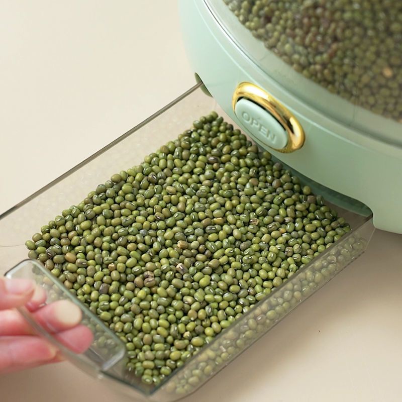 Thùng đựng gạo, ngũ cốc tai thỏ siêu xinh 5 ngăn chống ẩm mốc