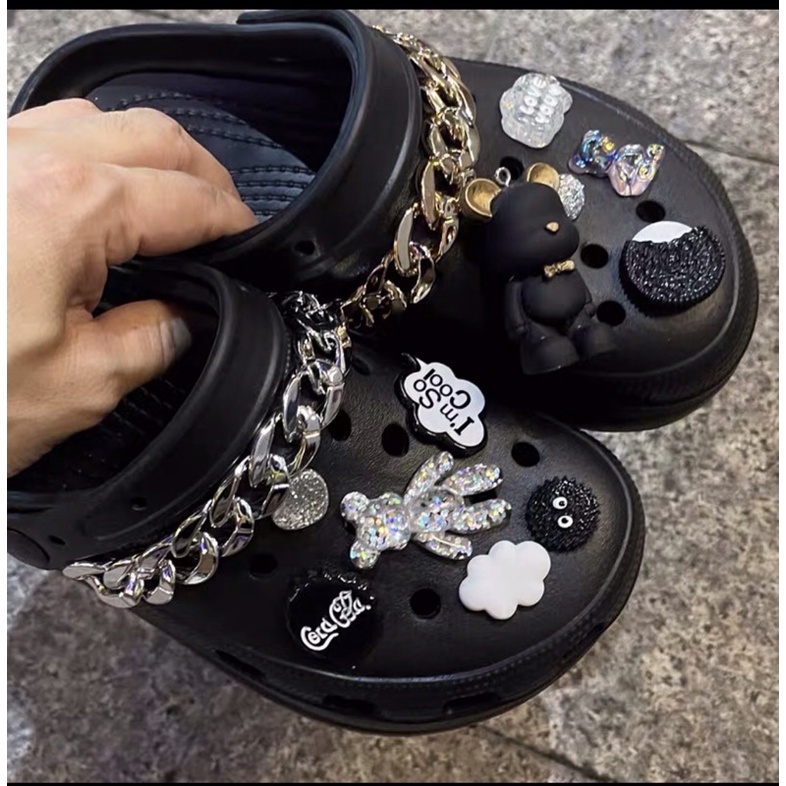 Dép cross phối phụ kiện bear ,dây xích đế cao hàng od k hủy