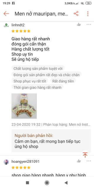 Men khô [KHÔNG CẦN KÍCH HOẠT] mauri, men lạt, instant yest, làm pizza, bánh bao, bánh mì 10gr, bột nở,nổi làm xốp bánh