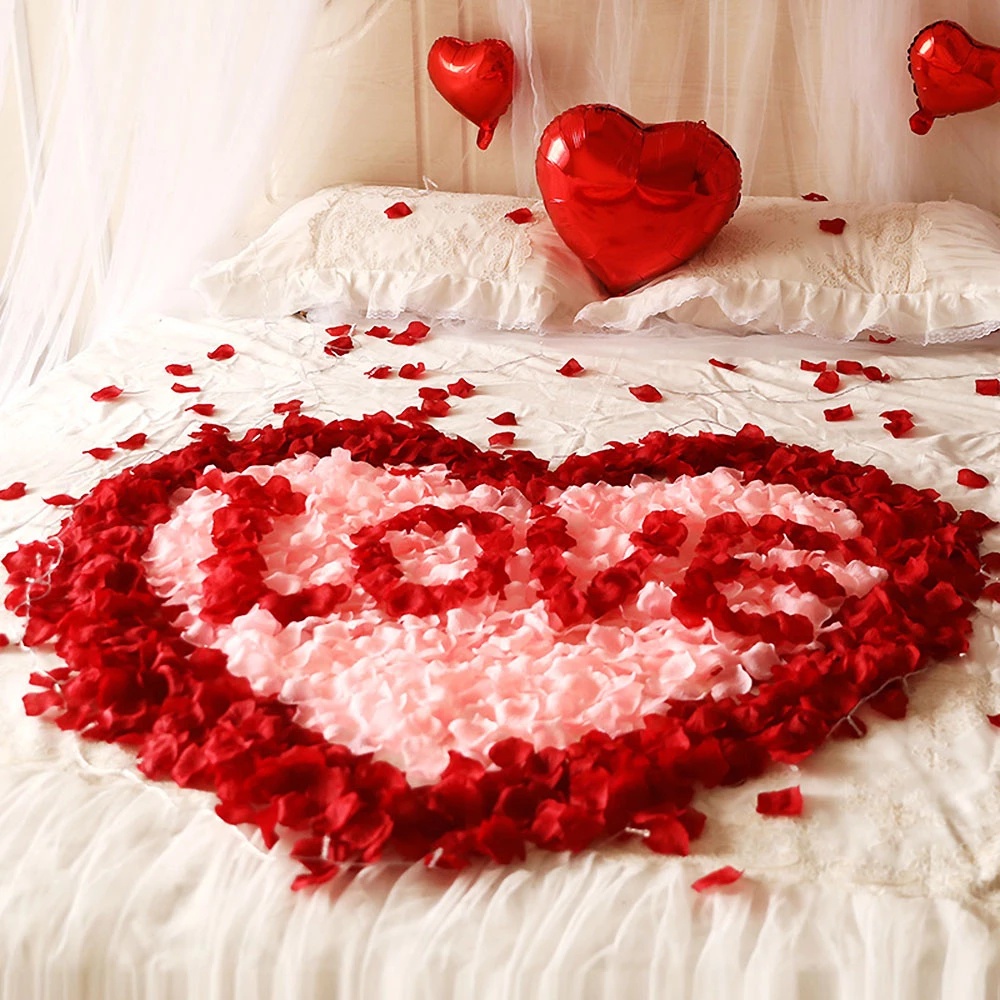 Set 500 Cánh Hoa Hồng Nhân Tạo Bằng Lụa Dùng Để Trang Trí Tiệc Cưới