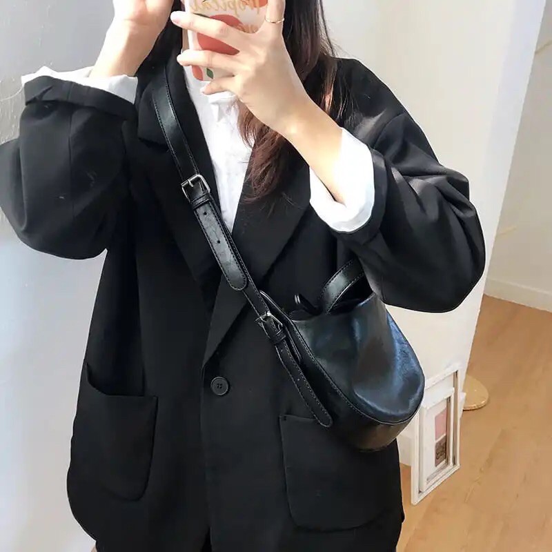 Túi đeo chéo da PU mềm size trung nhỏ style Hàn Quốc - MS15 (có sẵn)