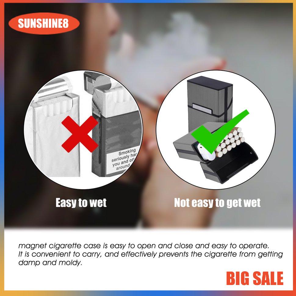 【SUN】Light Aluminum Cigarette Cigar Case Pocket Box Container Storage Holder
