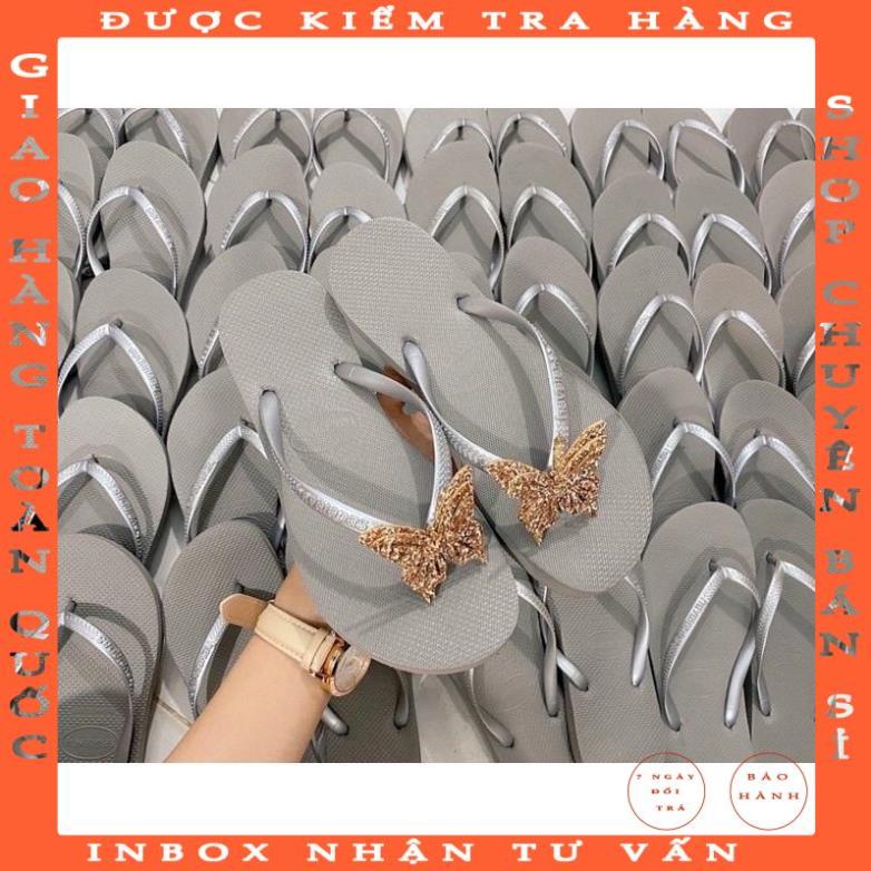 Dép xốp Thái, dép kẹp xỏ ngón đính charm bướm- ảnh thật (sp cao cấp)