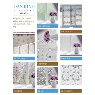 DECAL 1M PVC giấy dán kính mờ ( KHỔ 45CM ) - NHIỀU LOẠI DK011