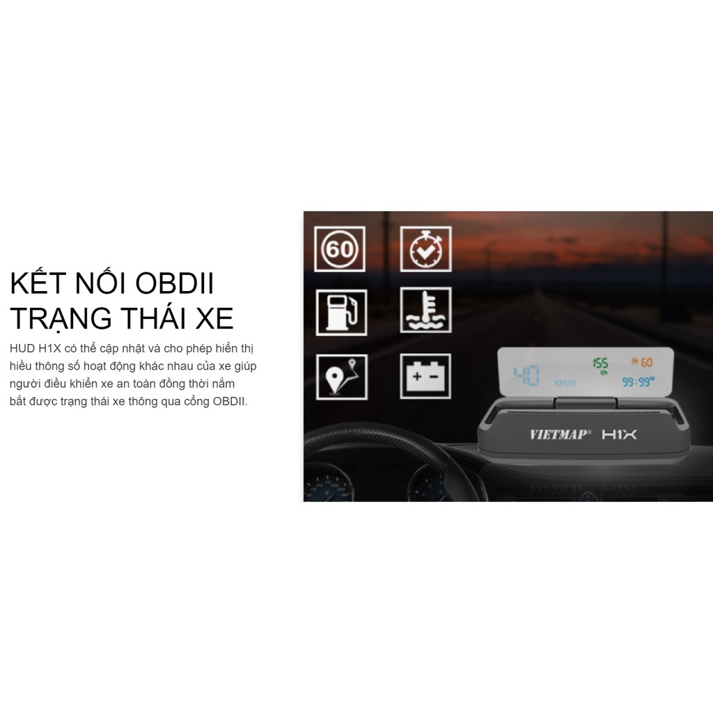 Màn Hình Hiển Thị Thông Tin Vietmap HUD H1X [Miễn Phí Lắp Đặt]