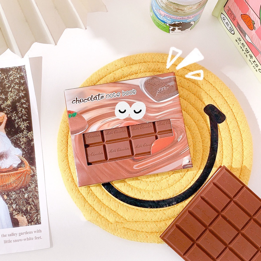 Sổ tay hình Chocolate, sổ ghi chú bánh quy cute, bullet journal