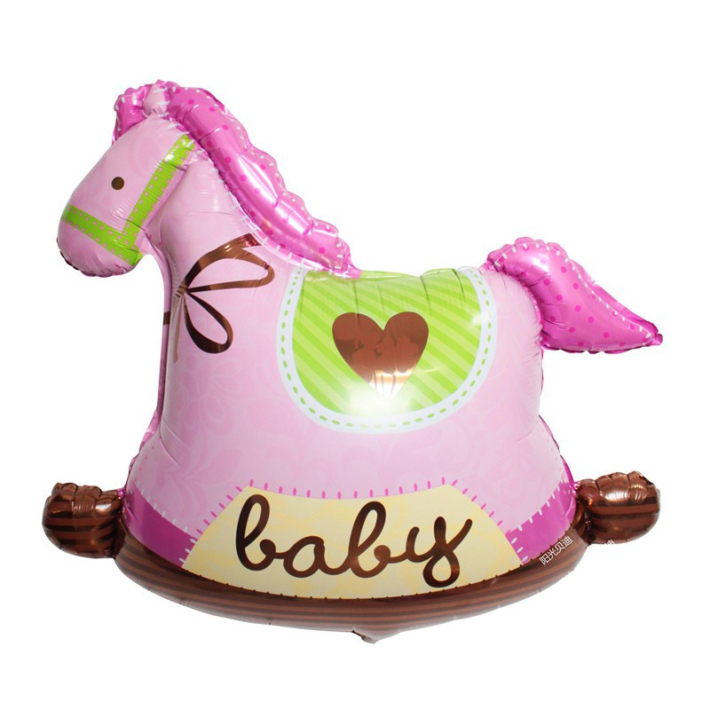 Bóng Kiếng Hình Ngựa Pony, Ngựa Gỗ, Ngựa Hoa Các Size (40cm,1M1) Dành Cho Bé