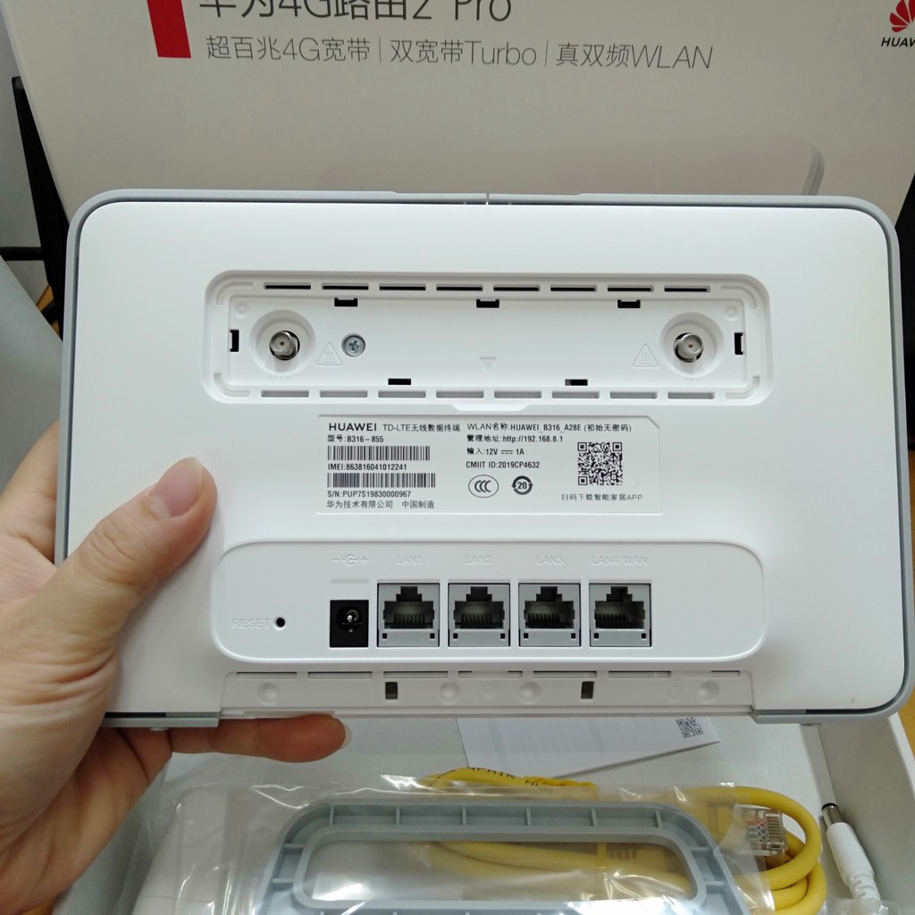Bộ phát Wifi 4G Huawei B316-855 tốc độ 150Mbps. Wifi 2 băng tần chuẩn AC 1167Mbps. Hỗ trợ 64 kết nối
