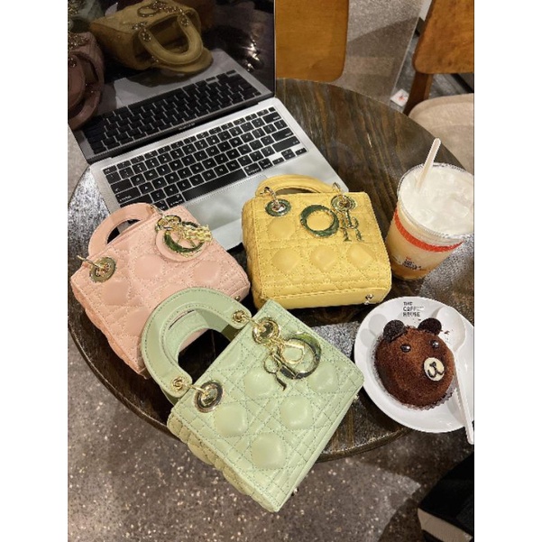 Túi dior mini💘 BÁN RẺ LẤY 5*💘Túi vuông 3 ô da lì size 14 sang chảnh