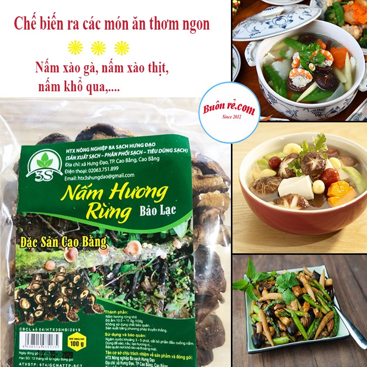 Nấm hương rừng Cao Bằng loại 200gr hương vị thơm ngon