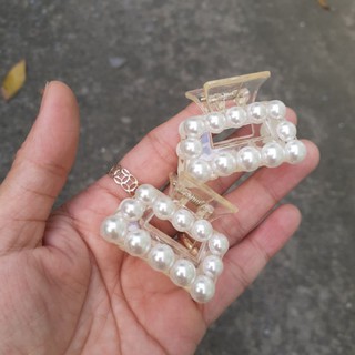 Kẹp nửa tóc vuông đính hạt Hàn Quốc