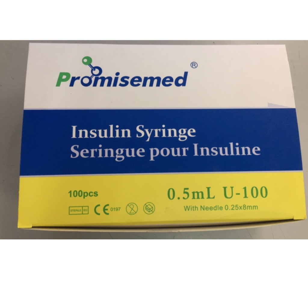 Bơm tiêm insulin Promisemed(0.3ml, 0.5ml , 1ml) ( 100 chiếc/ hộp)