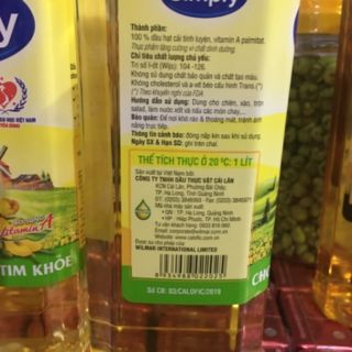 Dầu simply Hạt cải 1L