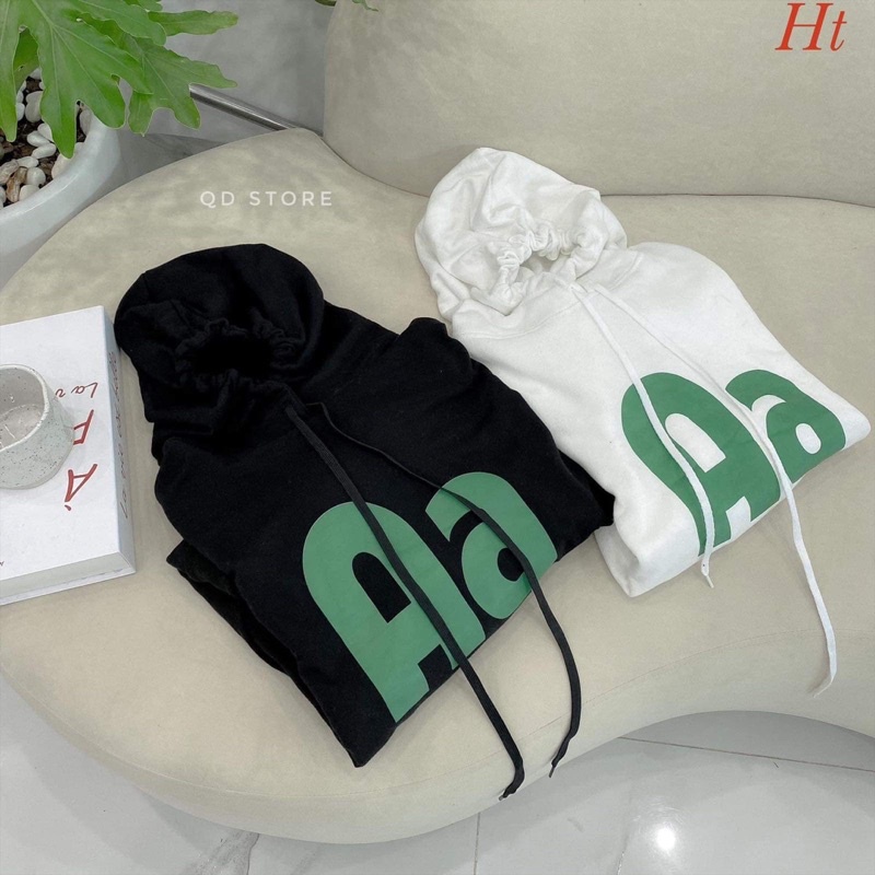 Áo hoodie Aa chữ xanh H2A688