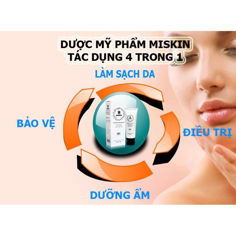 [CHÍNH HÃNG] MISKIN - Sữa rửa mặt thảo dược làm trắng da và ngăn ngừa mụn chai 50g