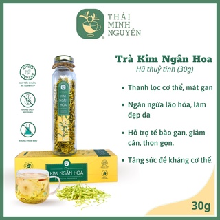 Kim Ngân Hoa, trà thảo mộc dược liệu Thái Minh Nguyên, loại cao cấp thượng hạng, hũ thuỷ tinh 30g