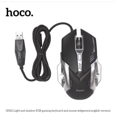 Combo bàn phím chuột Gaming Hoco GM12 Chơi Game Có Dây - Có Đèn Nền LED RGB Tùy Chỉnh Chế Độ Đèn - BẢO HÀNH CHÍNH HÃNG