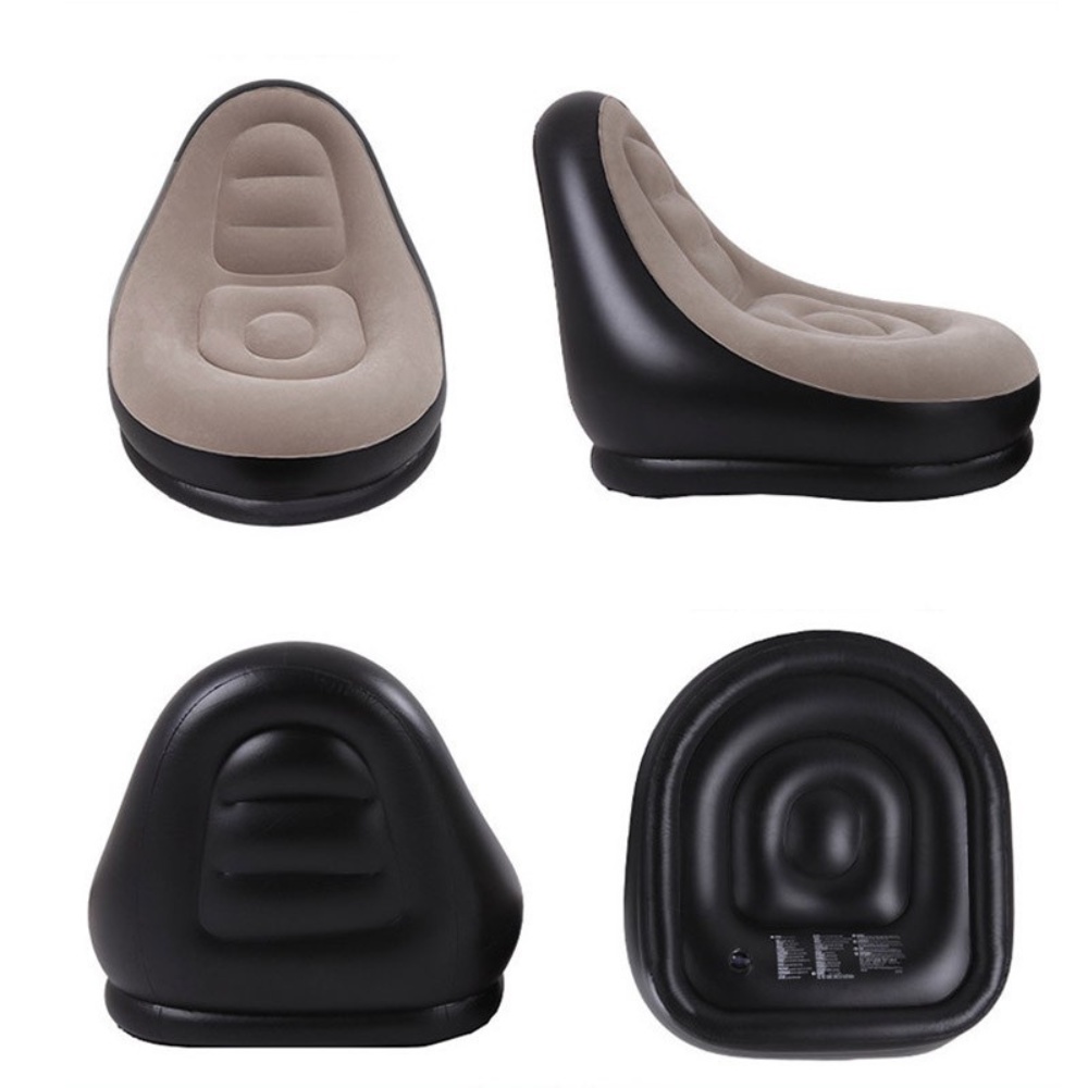 Ghế hơi tựa lưng bọc nhung mềm mịn ghế lười êm ái có đệm hơi lót chân cao cấp có tặng kèm bơm điện