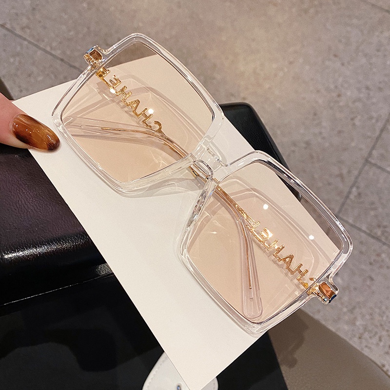 Kính Mát Gọng Vuông Lớn Đính Đá Màu Sắc Thời Trang Cho Nữ