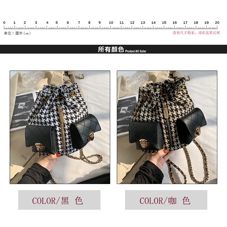 French small bag retro bag for women 2020 new trendy Korean style chain bucket bag Internet Popular textured shoulder messenger bag