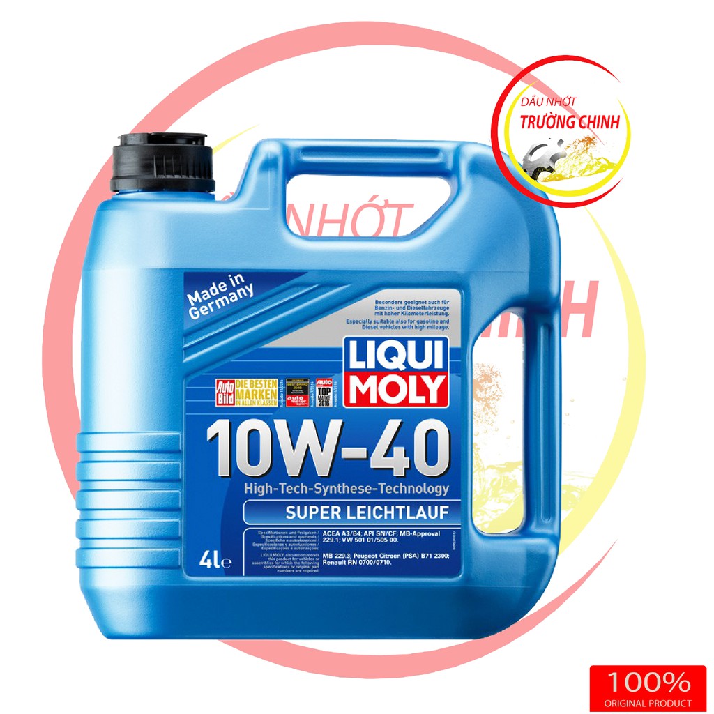 Nhớt Liqui Moly Super Leichlauf 10W40 can 4L dành cho xe ô tô - xe ga